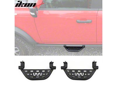 Rock Rail Side Steps; Black (21-25 Bronco w/ OEM Rock Rails)