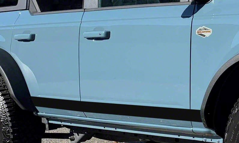 Bronco Rocker Panel Stripes; Matte Black (21-25 Bronco 4-Door) - Free ...
