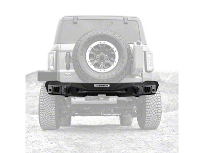 Go Rhino Rockline Full Width Rear Bumper; Textured Black (21-25 Bronco, Excluding Raptor)
