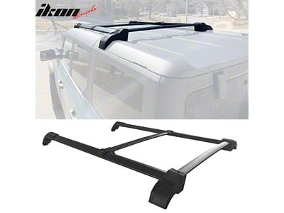Roof Rack with Cross Bars; Black (21-25 Bronco w/ Hard Top)