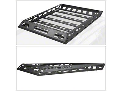 Roof Top Cargo Basket with Cargo Net; 47x36x5-Inch; Black (Universal; Some Adaptation May Be Required)