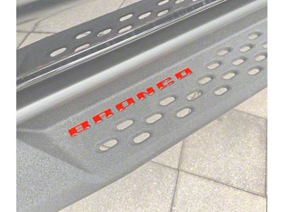 Running Board Emblem Inserts; Iconic Silver (21-26 Bronco, Excluding Raptor)