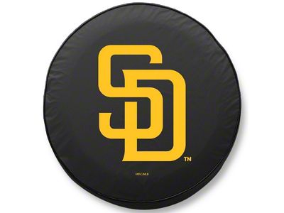 San Diego Padres Spare Tire Cover with Camera Port; Black (21-25 Bronco)