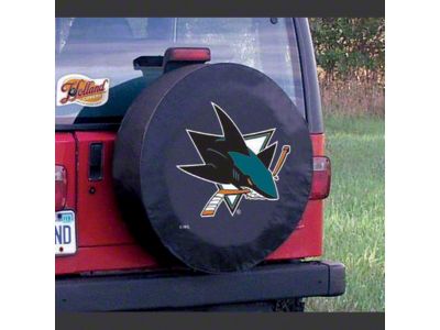 San Jose Sharks Spare Tire Cover with Camera Port; Black (21-25 Bronco)