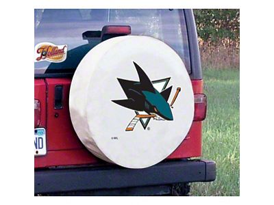San Jose Sharks Spare Tire Cover with Camera Port; White (21-25 Bronco)