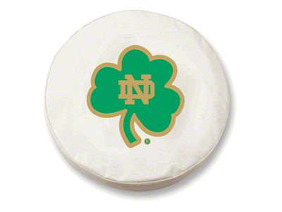 Shamrock Notre Dame Spare Tire Cover with Camera Port; White (21-25 Bronco)