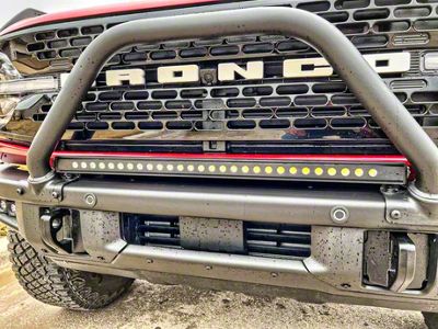 Single 30-Inch Amber LED Light Bar with Bumper Mounting Brackets (21-25 Bronco w/ Modular Front Bumper)