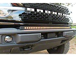 Single 40-Inch Amber LED Light Bar with Bumper Mounting Brackets (21-25 Bronco w/ Capable Steel Front Bumper)