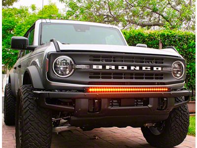 Single 40-Inch Amber LED Light Bar with Bumper Mounting Brackets (21-25 Bronco w/ Modular Front Bumper)