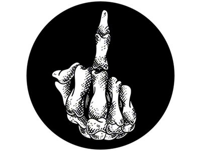 Skeleton Middle Finger Spare Tire Cover with Camera Cutout; Black (21-25 Bronco)