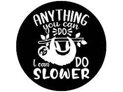 Slow Sloth Spare Tire Cover with Camera Cutout; Black (21-25 Bronco)