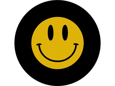 Smiley Face Spare Tire Cover with Camera Cutout; Black (21-25 Bronco)