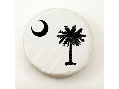 South Carolina State Flag Spare Tire Cover with Camera Port; White (21-25 Bronco)