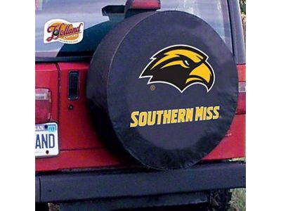 Southern Mississippi University Spare Tire Cover with Camera Port; Black (21-25 Bronco)