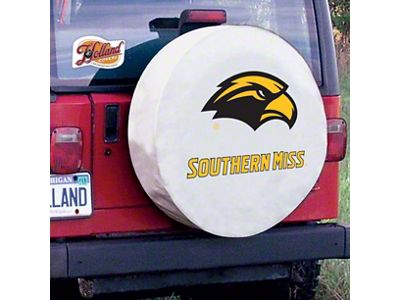 Southern Mississippi University Spare Tire Cover with Camera Port; White (21-25 Bronco)