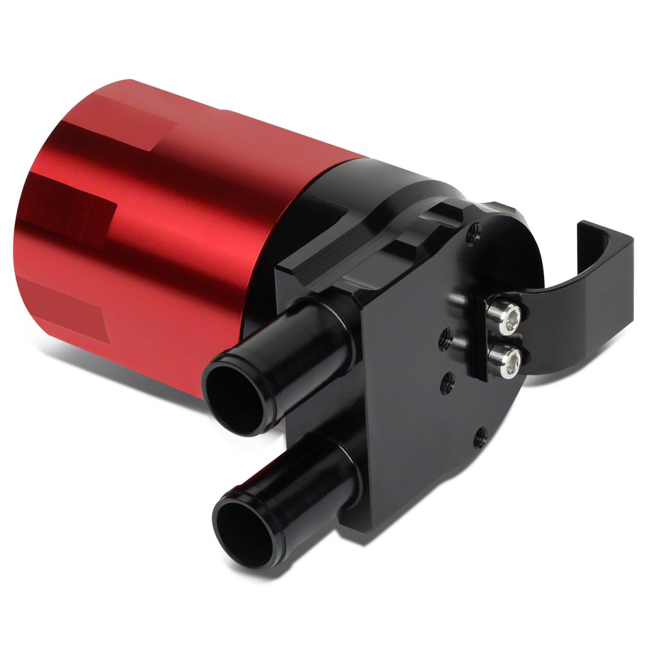 Bronco Sport Aluminum Oil Catch Can with Baffle; Black/Red (Universal ...