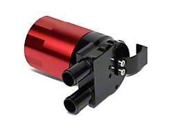 Aluminum Oil Catch Can with Baffle; Black/Red (Universal; Some Adaptation May Be Required)