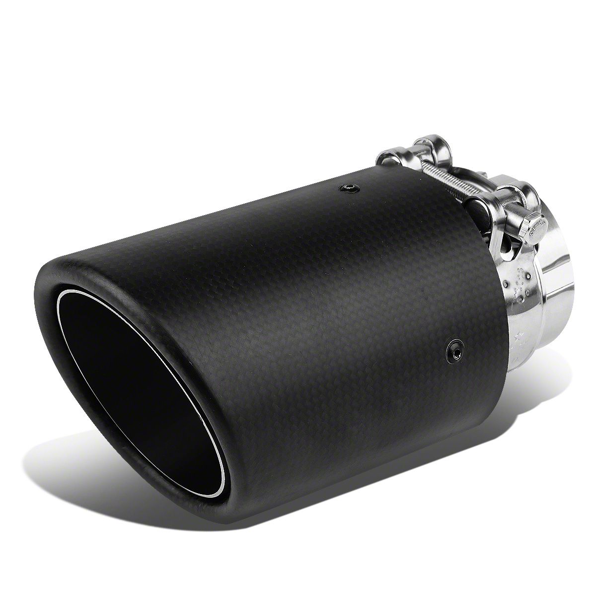 Bronco Sport Angled Cut Rolled End Round Exhaust Tip; 3.50-Inch; Carbon ...