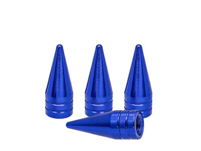 Blue Spike Valve Caps; 4-Pack (Universal; Some Adaptation May Be Required)