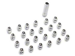 Chrome Open Acorn Spline ET Lug Nuts for Aftermarket Wheels; M12x1.5; Set of 24 (21-26 Bronco Sport)