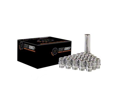 Chrome Open Acorn Spline ET Lug Nuts; M12x1.5; Set of 24 (21-25 Bronco Sport)