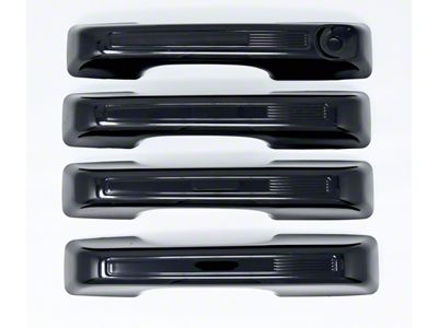 Chrome Delete Door Handle Covers; Gloss Black (21-25 Bronco Sport)