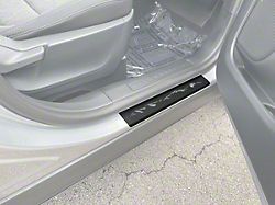 Door Sill Protection Overlays with Mountatin Logo; Gray (21-25 Bronco Sport)
