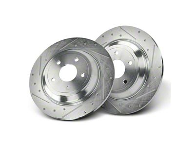 Drilled and Slotted 5-Lug Rotors; Rear Pair (21-25 Bronco Sport)