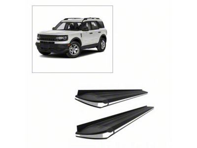 Exceed Running Boards; Black with Chrome Trim (21-25 Bronco Sport)
