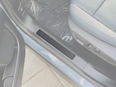 Front Door Sill Accent Trim; Raw Carbon Fiber (21-25 Bronco Sport)