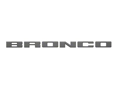 Front Grille Letters Overlays; Carbonized Gray (21-25 Bronco Sport)