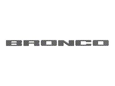 Front Grille Letters Overlays; Domed Carbon Fiber (21-25 Bronco Sport)