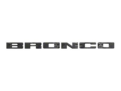 Front Grille Letters Overlays; Reflective Black Shadow (21-25 Bronco Sport)