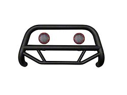 Max T Bull Bar with 5.30-Inch Red Round Flood LED Lights; Textured Black (21-25 Bronco Sport, Excluding Badlands)