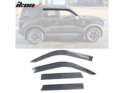 OE Style Window Visors; Transparent Smoke (21-25 Bronco Sport)