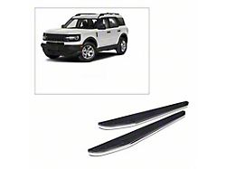 Premium Running Boards; Black with Stainless Steel Trim (21-25 Bronco Sport)