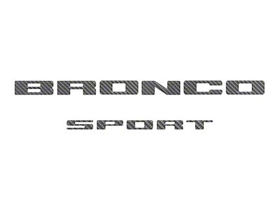 Rear Liftgate Letter Overlays; Domed Carbon Fiber (21-25 Bronco Sport)