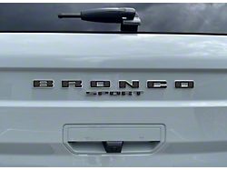 Rear Liftgate Letter Overlays; Gloss Black (21-24 Bronco Sport)