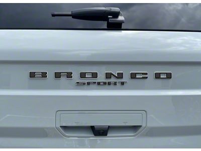 Rear Liftgate Letter Overlays; Gloss Black (21-25 Bronco Sport)