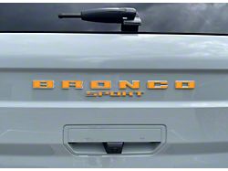 Rear Liftgate Letter Overlays; Gloss Orange (21-25 Bronco Sport)