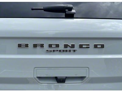 Rear Liftgate Letter Overlays; Matte Black (21-25 Bronco Sport)