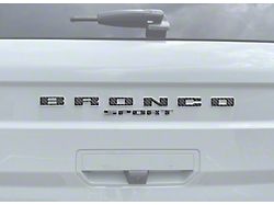 Rear Liftgate Letter Overlays; Reflective Black Topo with Red Outline (21-25 Bronco Sport)