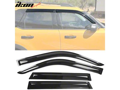 Slim Style Window Visors; Black (21-25 Bronco Sport)