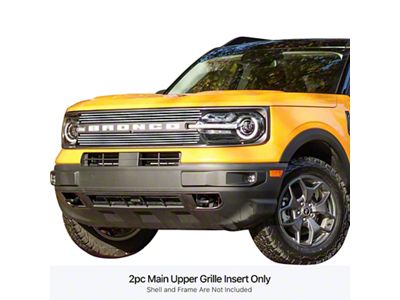 Stainless Steel Billet Upper Grille Overlay; Polished (21-26 Bronco Sport)