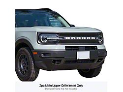 Stainless Steel Billet Upper Overlay Grille; Black (21-26 Bronco Sport)