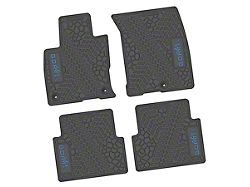 Factory Floorpan Fit Tire Tread/Scorched Earth Scene Front and Rear Floor Mats with Light Blue GOAT/Mountain Insert; Gray (21-25 Bronco Sport)