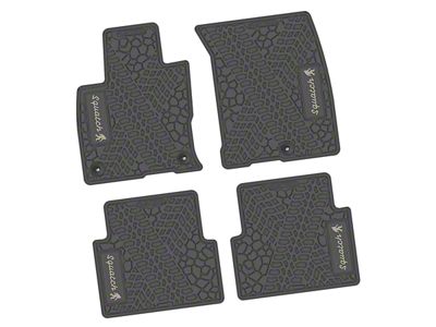 Factory Floorpan Fit Tire Tread/Scorched Earth Scene Front and Rear Floor Mats with Light Gray Squatch Insert; Gray (21-25 Bronco Sport)