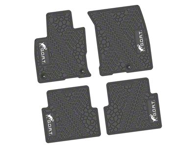 Factory Floorpan Fit Tire Tread/Scorched Earth Scene Front and Rear Floor Mats with White GOAT Insert; Gray (21-25 Bronco Sport)