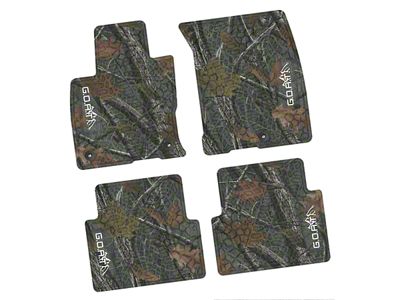 Factory Floorpan Fit Tire Tread/Scorched Earth Scene Front and Rear Floor Mats with White GOAT/Mountain Insert; Rugged Woods (21-25 Bronco Sport)