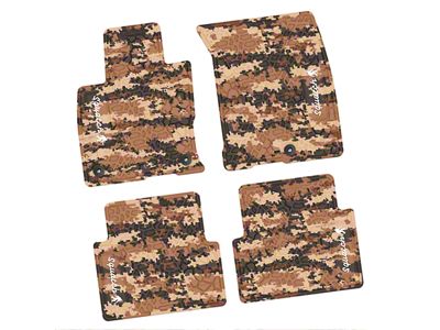 Factory Floorpan Fit Tire Tread/Scorched Earth Scene Front and Rear Floor Mats with White Squatch Insert; Cyberflage Camouflage (21-25 Bronco Sport)